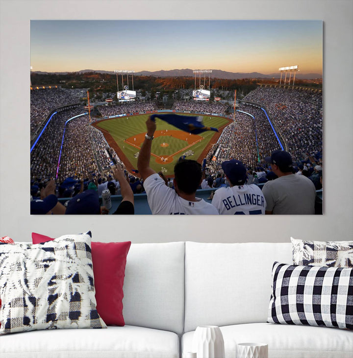 Dodger Baseball Stadium Wall Art Canvas Print