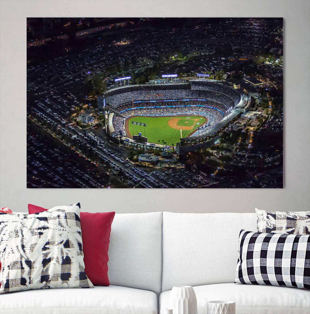 Dodger Baseball Stadium Wall Art Canvas Print