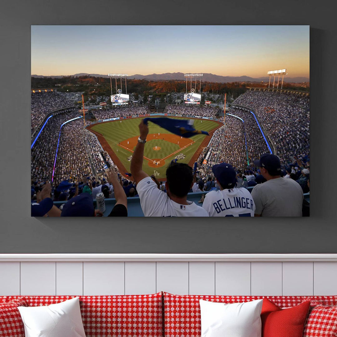 Dodger Baseball Stadium Wall Art Canvas Print