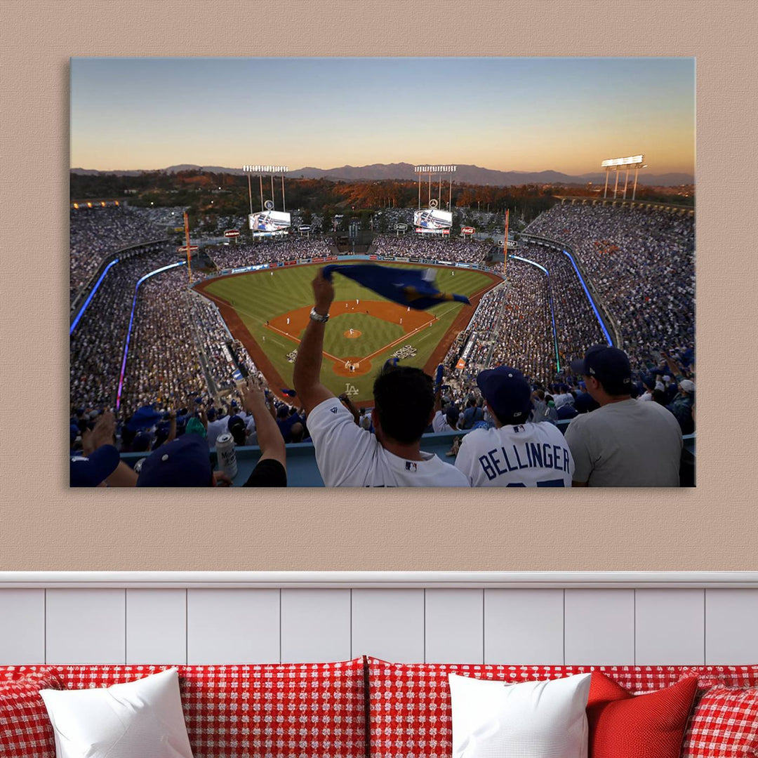 Dodger Baseball Stadium Wall Art Canvas Print