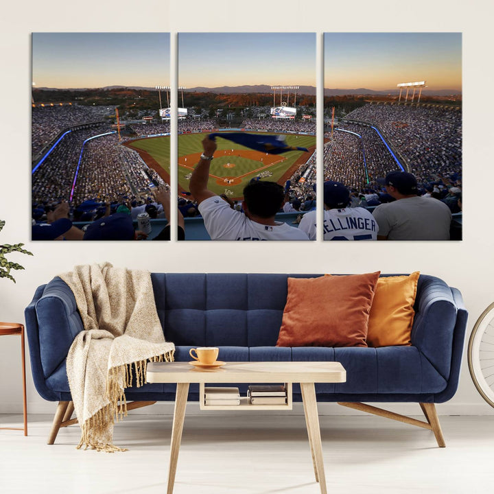 Dodger Baseball Stadium Wall Art Canvas Print