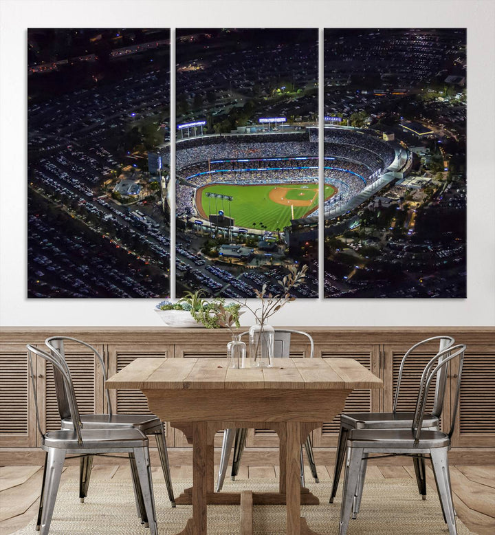 Dodger Baseball Stadium Wall Art Canvas Print