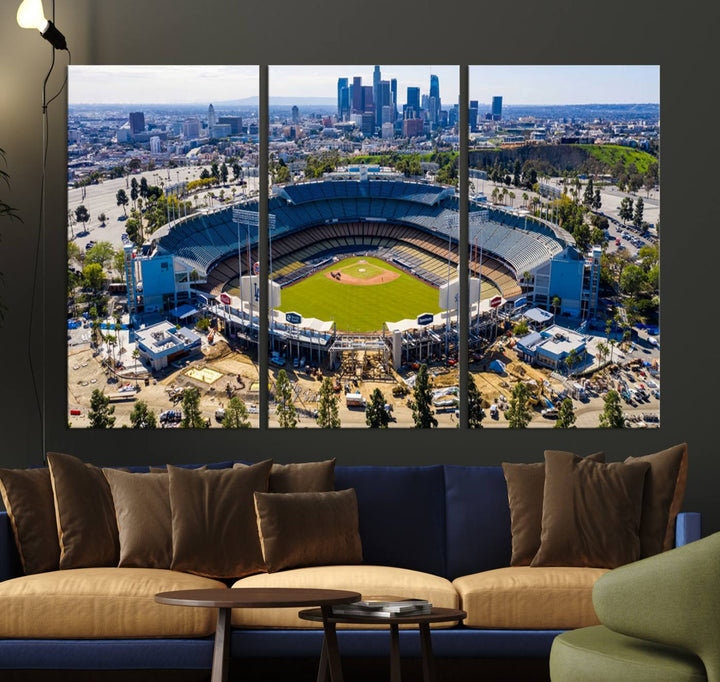 Dodger Stadium Home of the Dodgers Los Angeles Wall Art Canvas Print