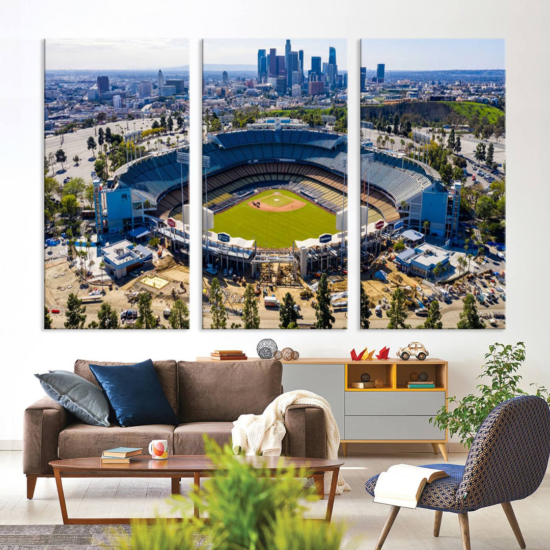 Dodger Stadium Home of the Dodgers Los Angeles Wall Art Canvas Print