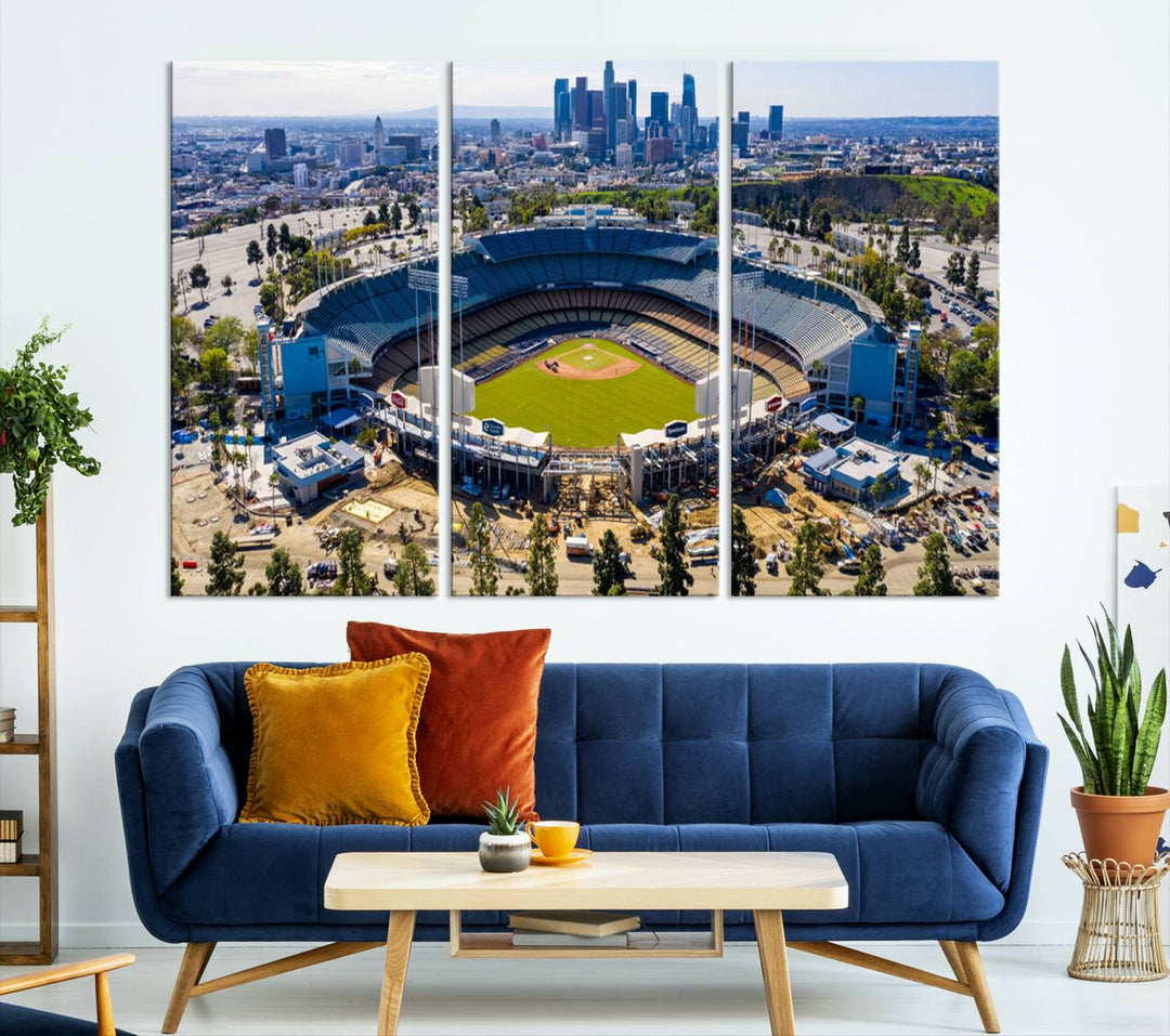 Dodger Stadium Home of the Dodgers Los Angeles Wall Art Canvas Print