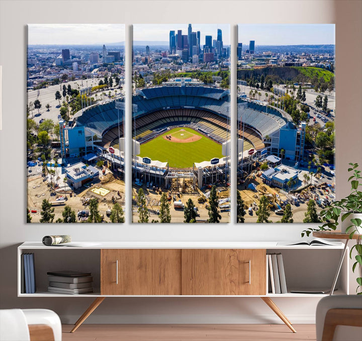 Dodger Stadium Home of the Dodgers Los Angeles Wall Art Canvas Print