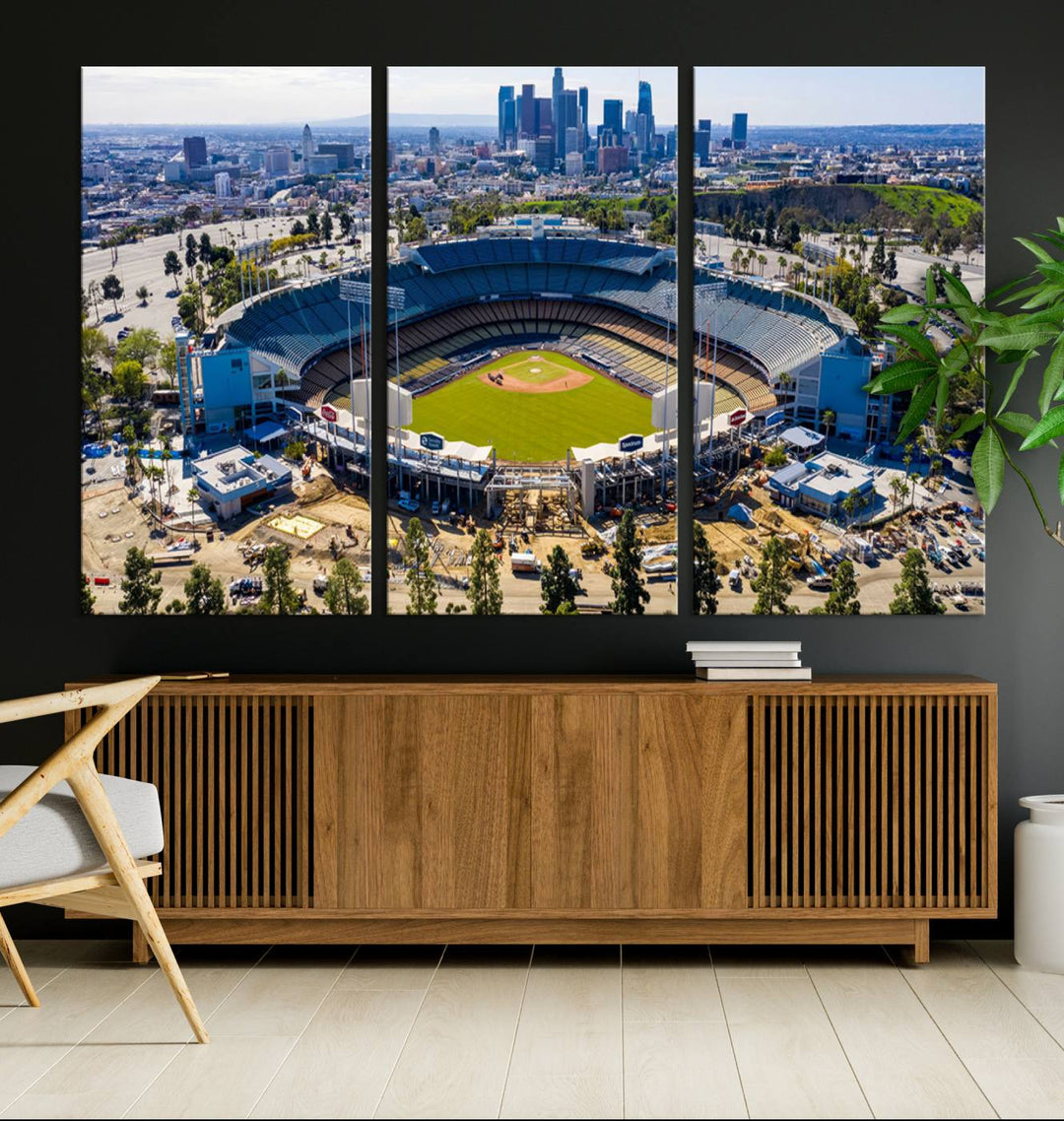 Dodger Stadium Home of the Dodgers Los Angeles Wall Art Canvas Print