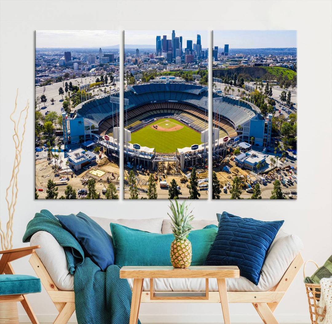 Dodger Stadium Home of the Dodgers Los Angeles Wall Art Canvas Print