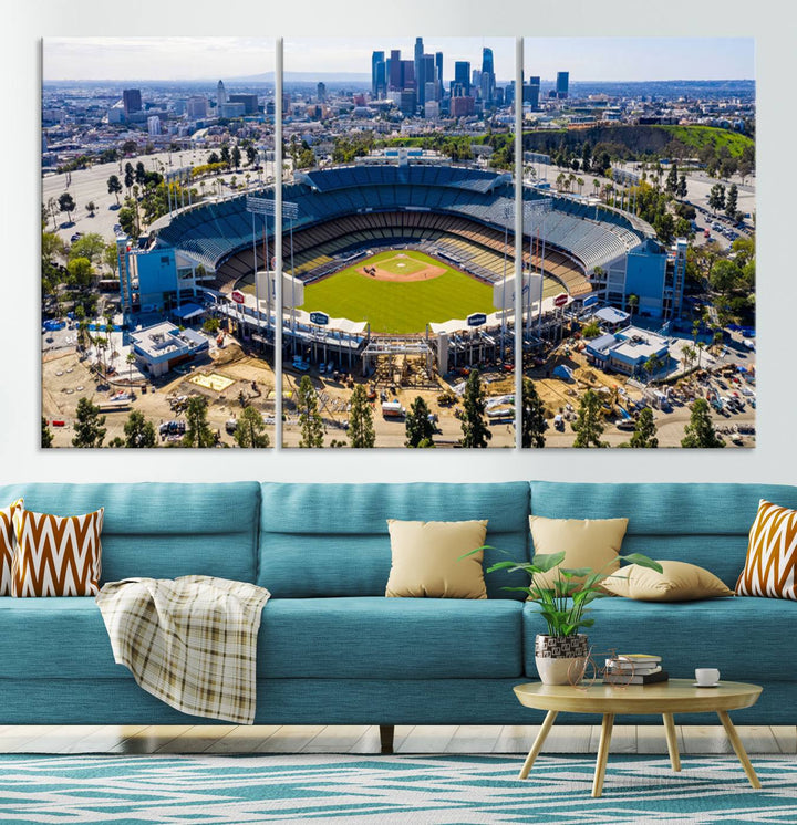 Dodger Stadium Home of the Dodgers Los Angeles Wall Art Canvas Print