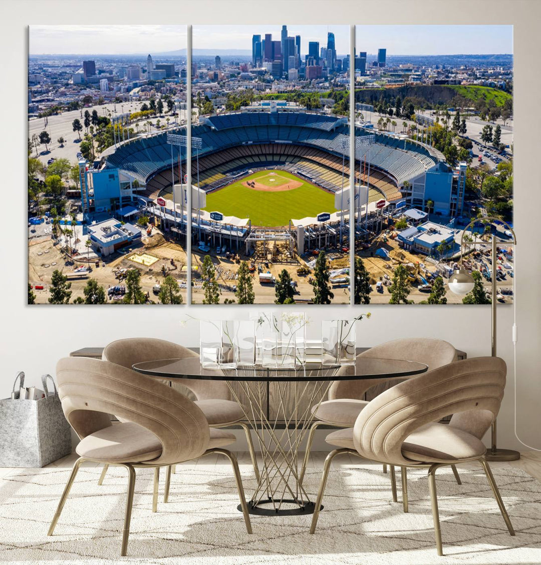 Dodger Stadium Home of the Dodgers Los Angeles Wall Art Canvas Print