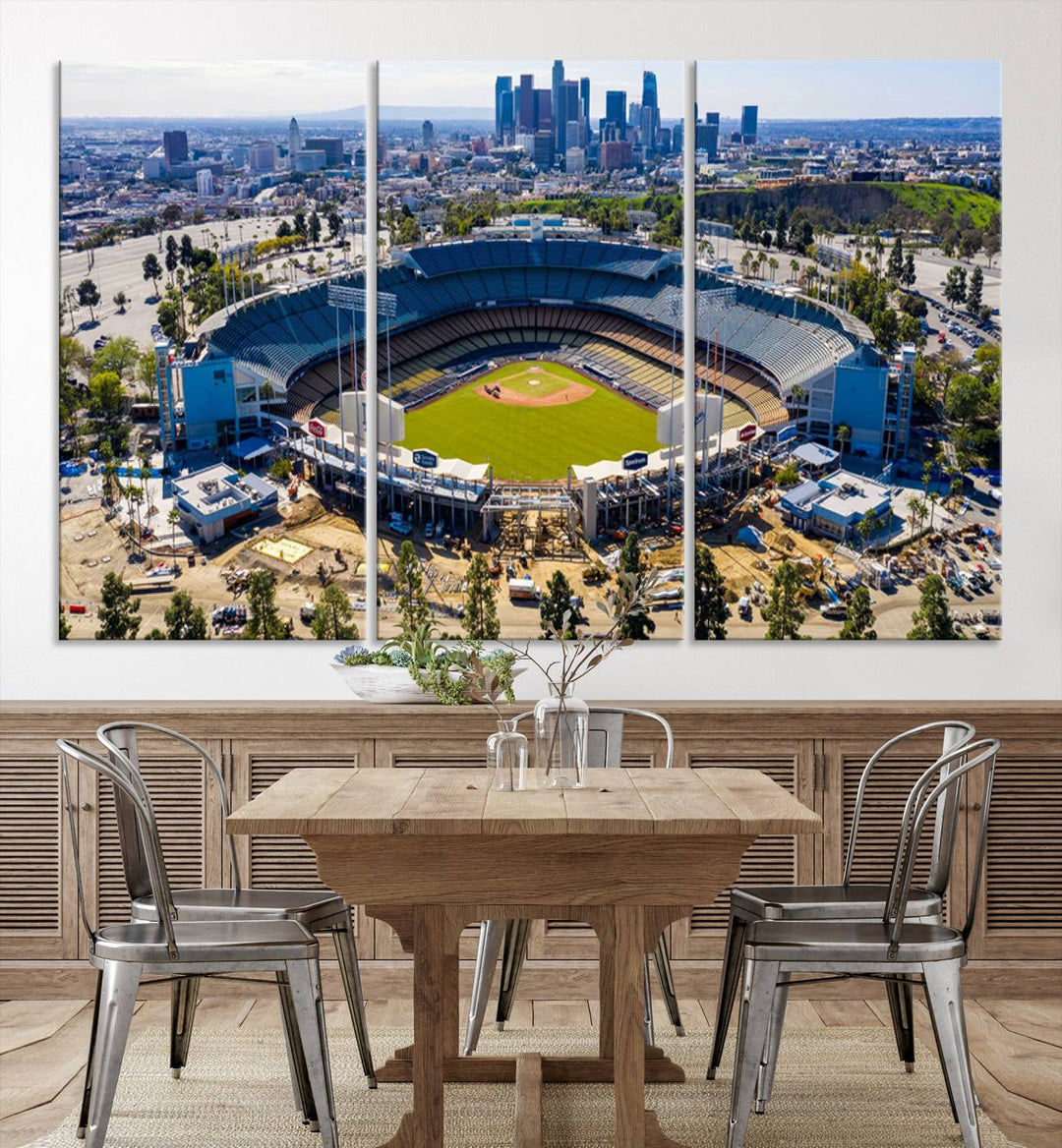 Dodger Stadium Home of the Dodgers Los Angeles Wall Art Canvas Print