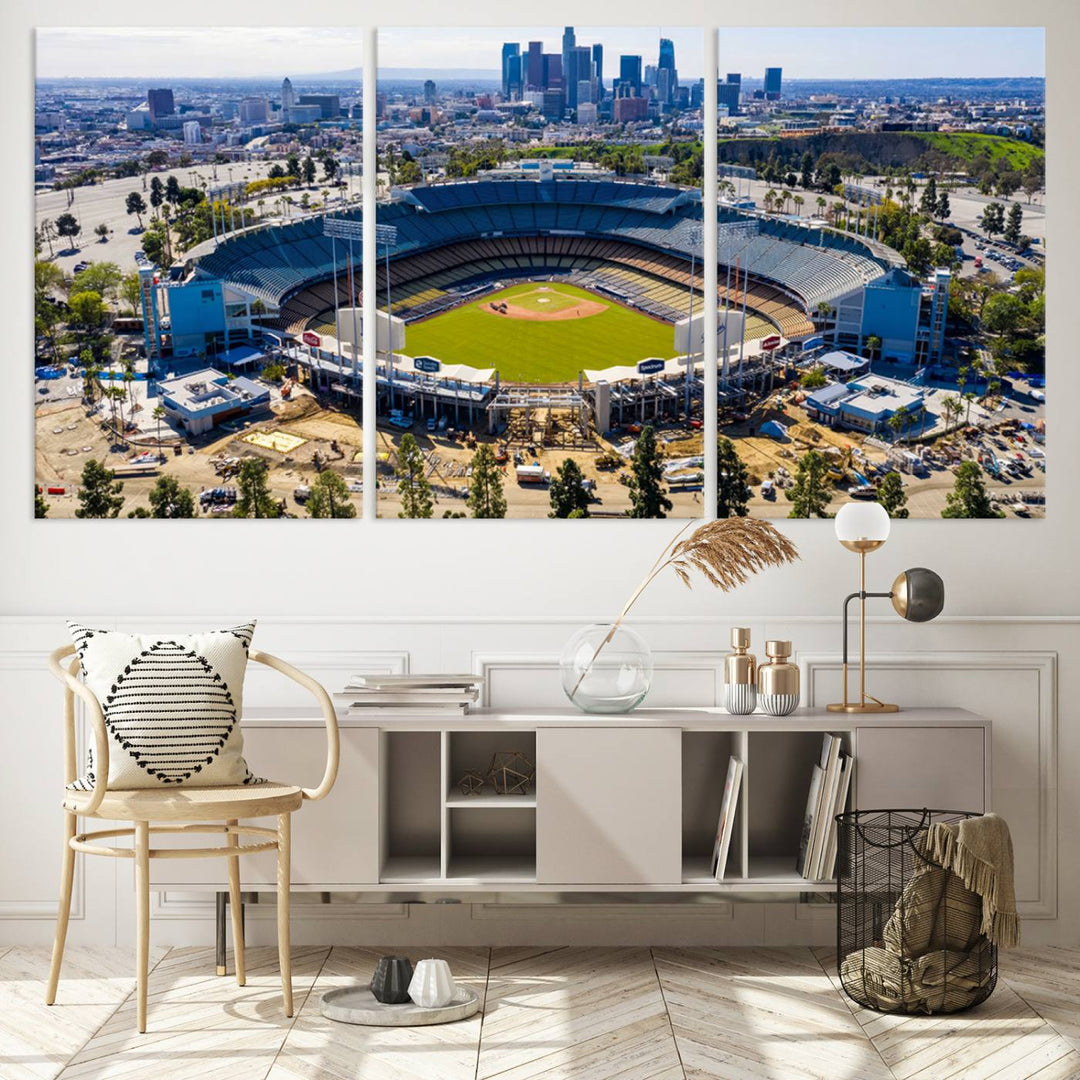 Dodger Stadium Home of the Dodgers Los Angeles Wall Art Canvas Print