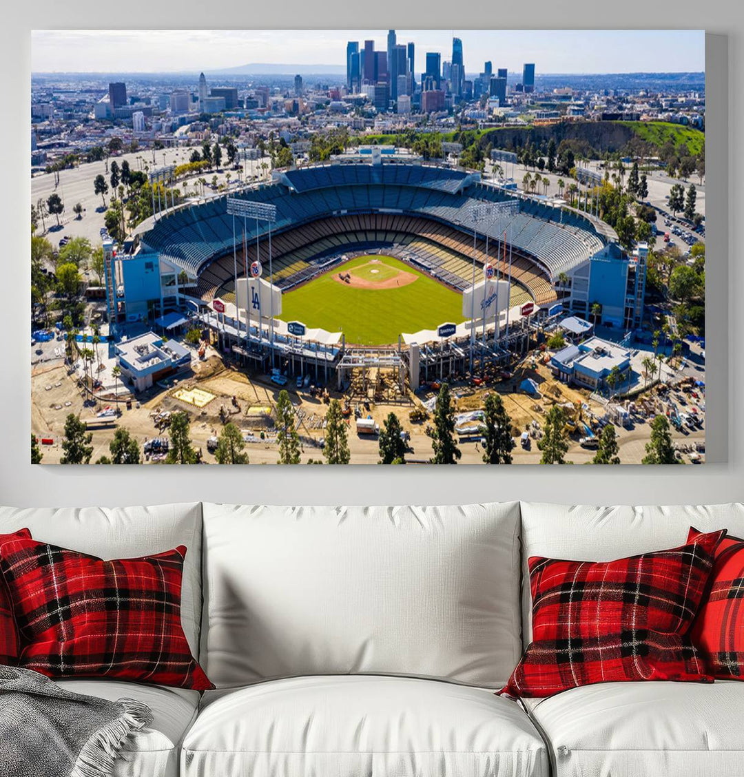 Dodger Stadium Home of the Dodgers Los Angeles Wall Art Canvas Print