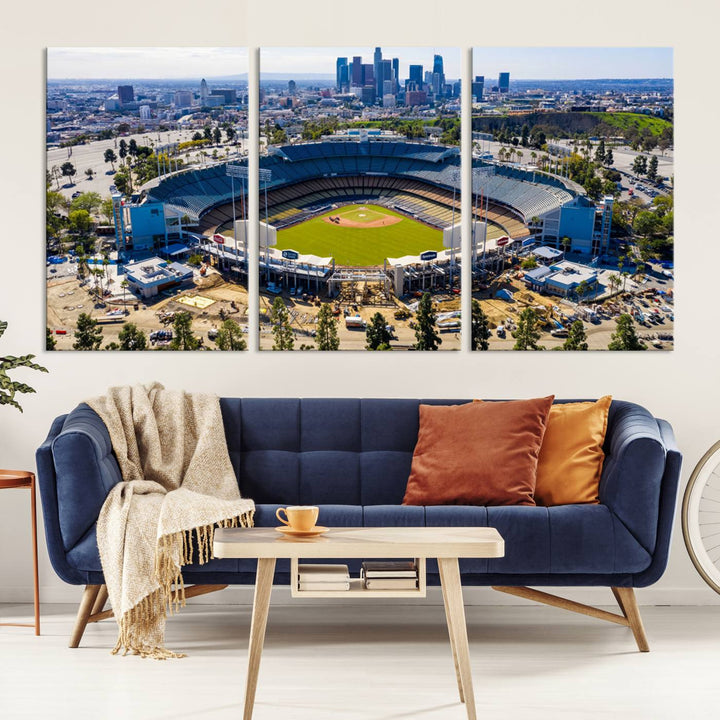 Dodger Stadium Home of the Dodgers Los Angeles Wall Art Canvas Print