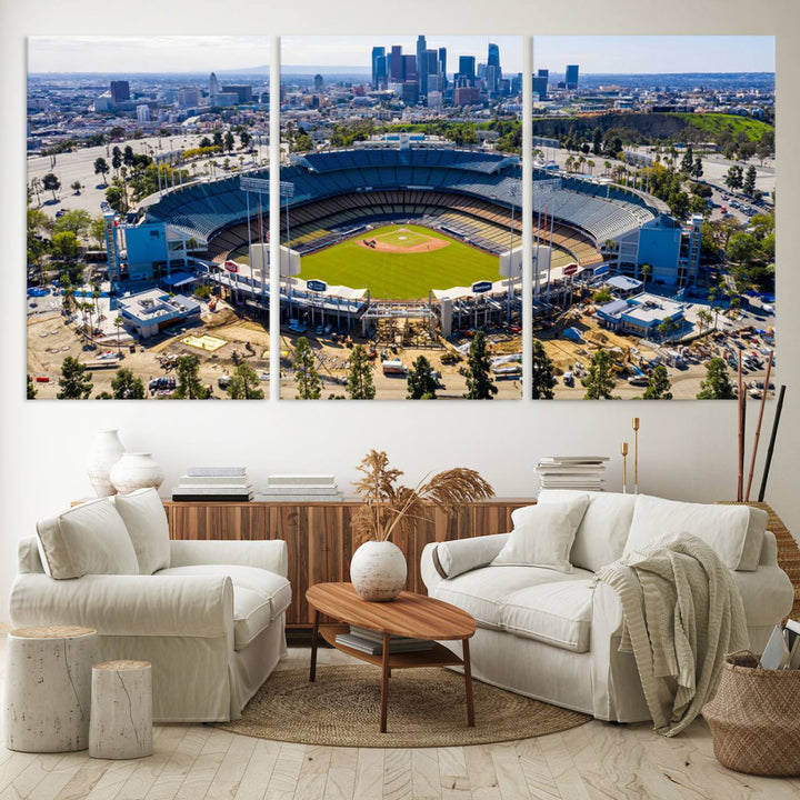 Dodger Stadium Home of the Dodgers Los Angeles Wall Art Canvas Print