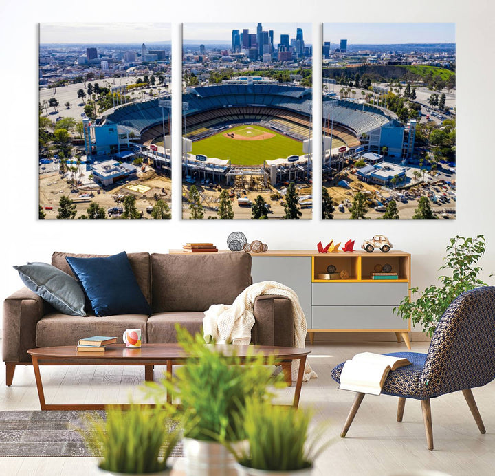 Dodger Stadium Home of the Dodgers Los Angeles Wall Art Canvas Print