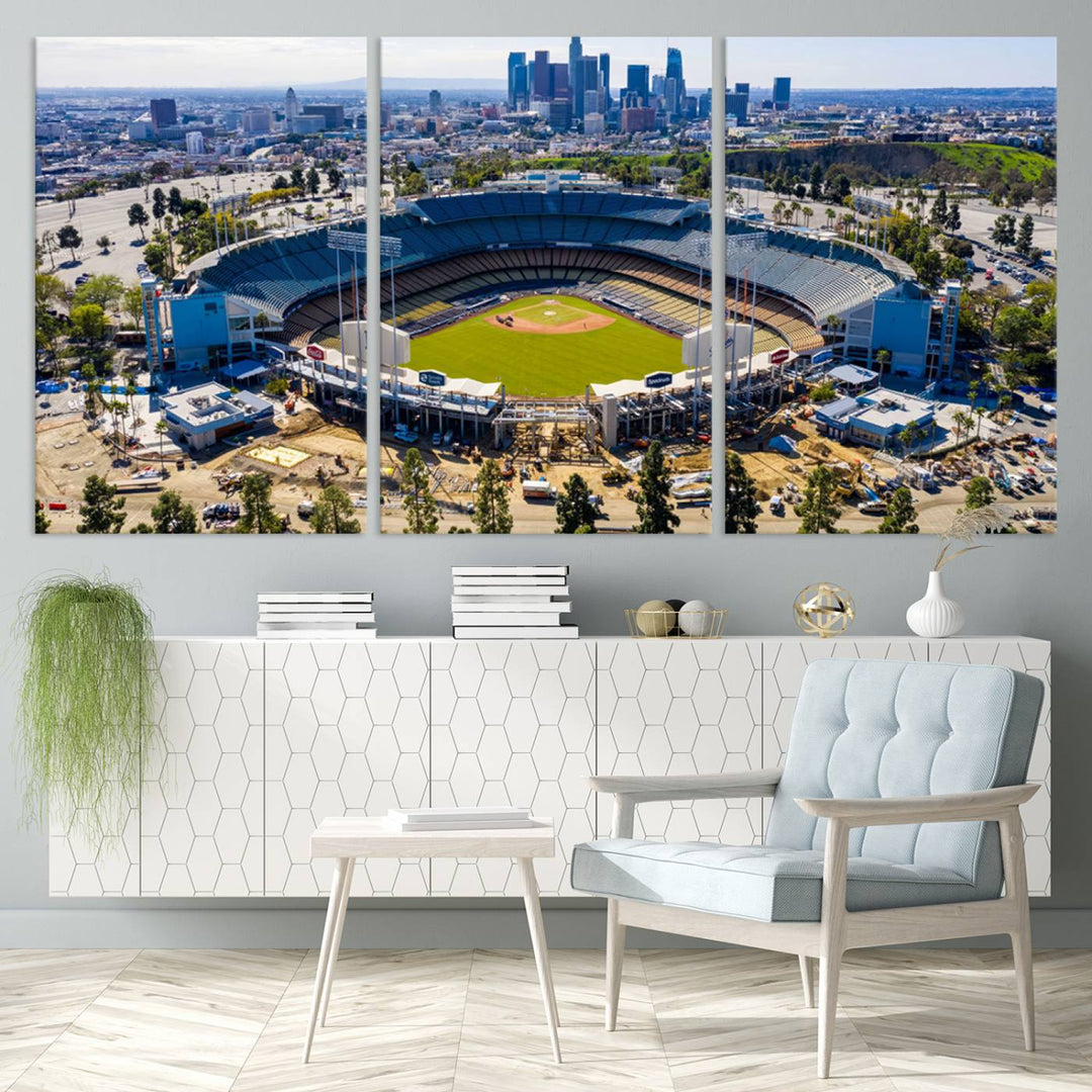 Dodger Stadium Home of the Dodgers Los Angeles Wall Art Canvas Print