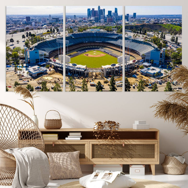 Dodger Stadium Home of the Dodgers Los Angeles Wall Art Canvas Print