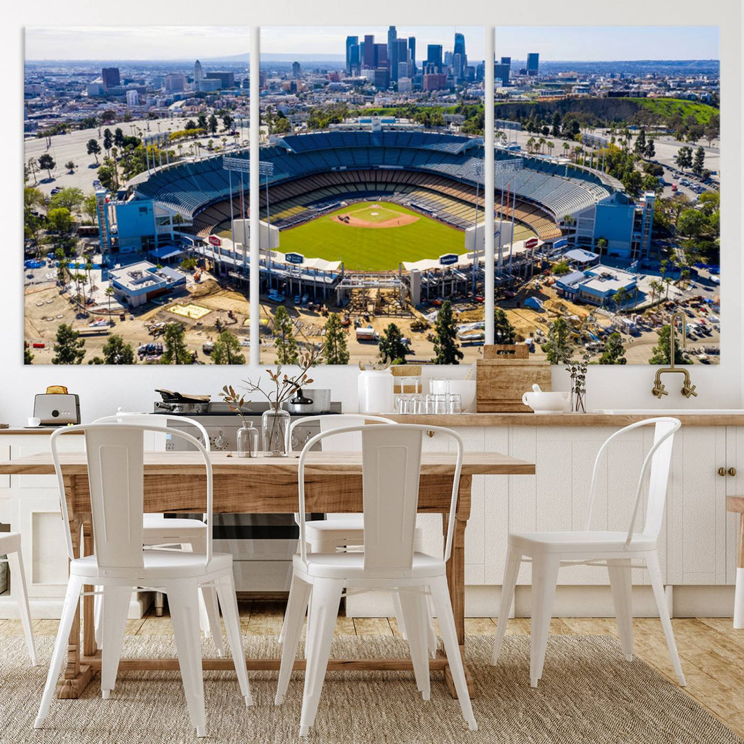 Dodger Stadium Home of the Dodgers Los Angeles Wall Art Canvas Print