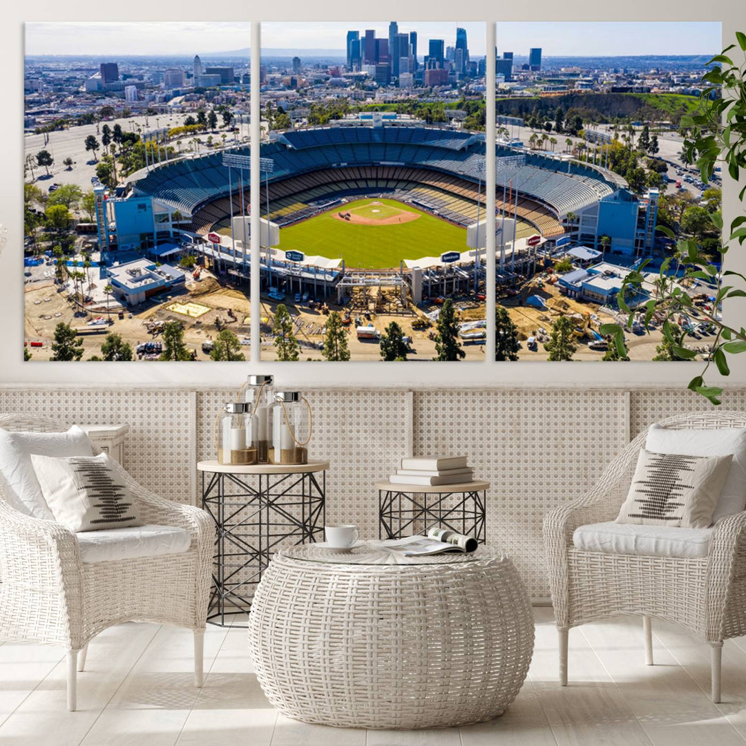 Dodger Stadium Home of the Dodgers Los Angeles Wall Art Canvas Print