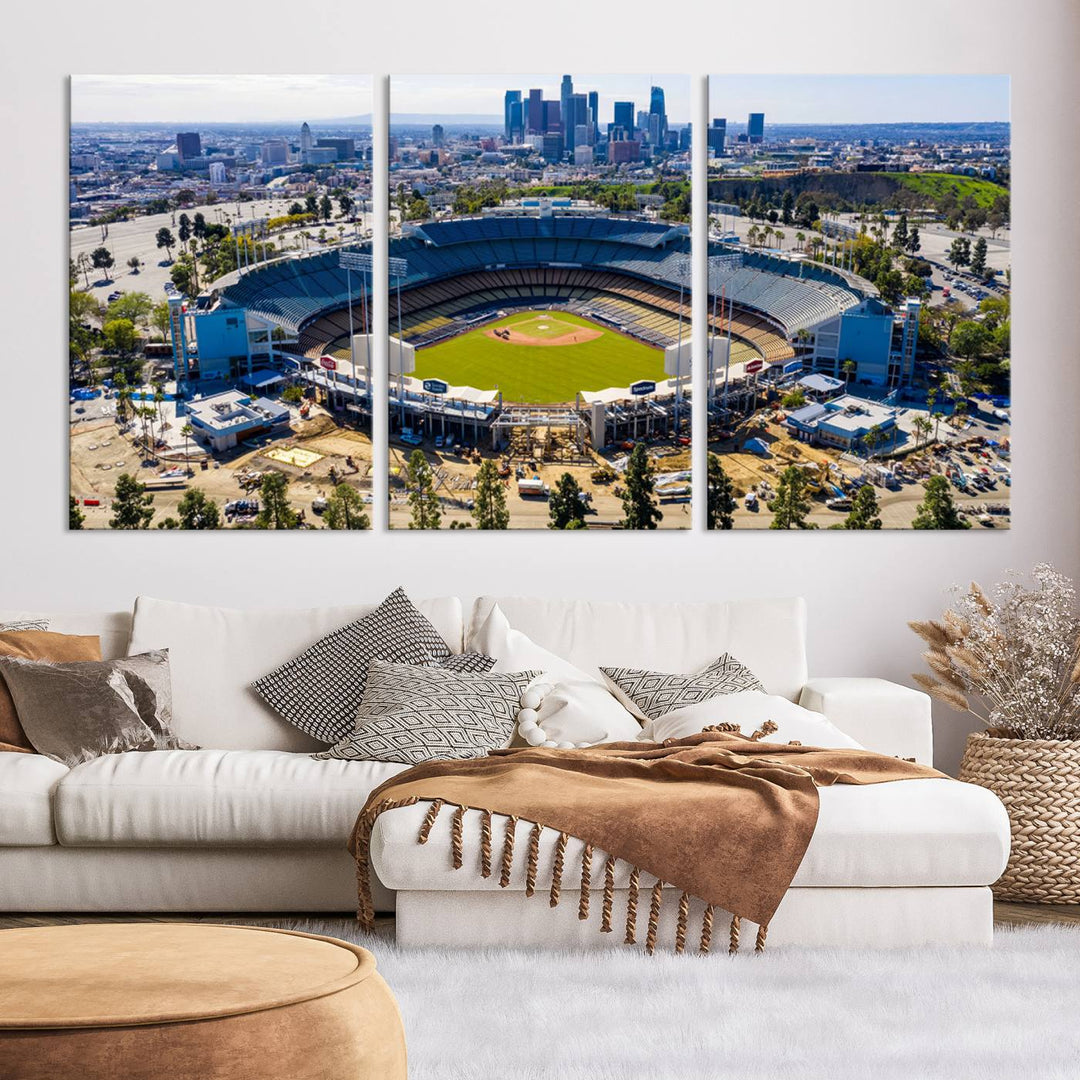 Dodger Stadium Home of the Dodgers Los Angeles Wall Art Canvas Print