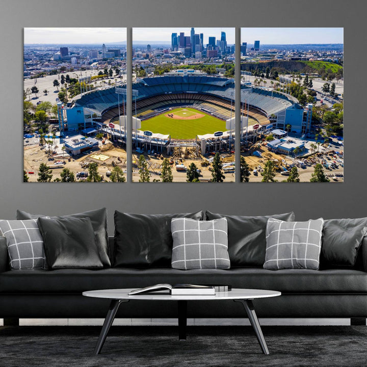 Dodger Stadium Home of the Dodgers Los Angeles Wall Art Canvas Print