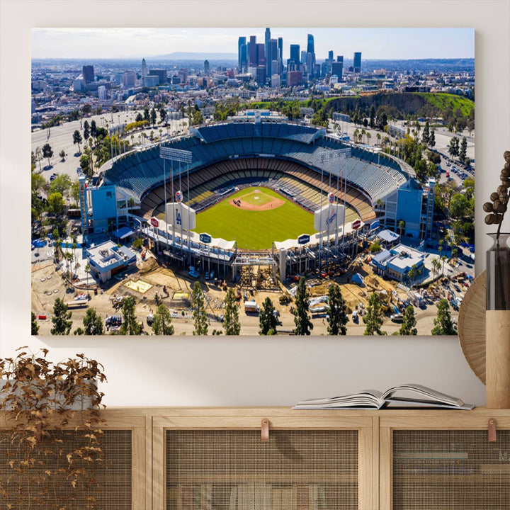 Dodger Stadium Home of the Dodgers Los Angeles Wall Art Canvas Print