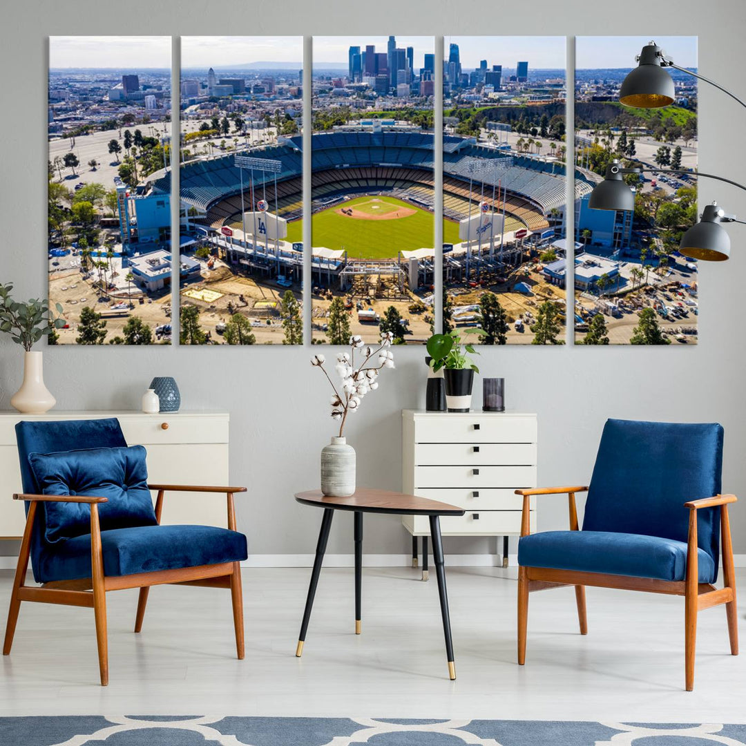 Dodger Stadium Home of the Dodgers Los Angeles Wall Art Canvas Print