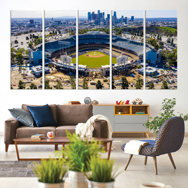 Dodger Stadium Home of the Dodgers Los Angeles Wall Art Canvas Print