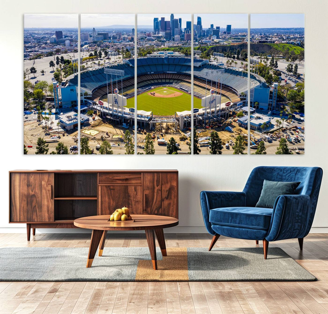 Dodger Stadium Home of the Dodgers Los Angeles Wall Art Canvas Print