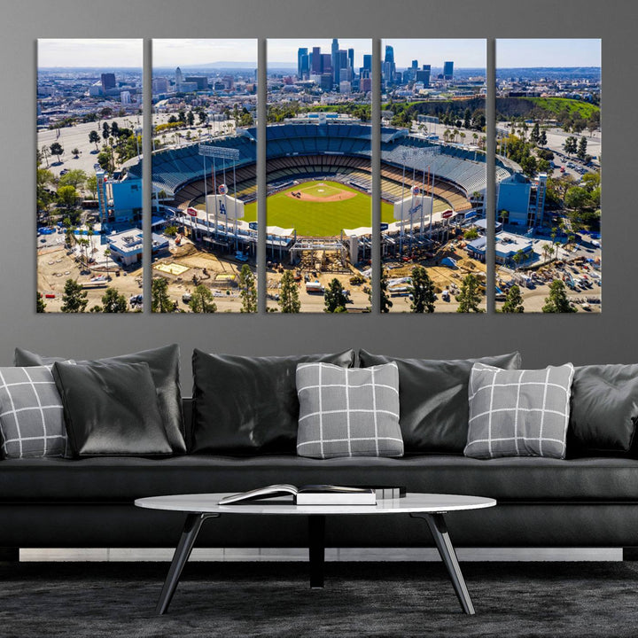 Dodger Stadium Home of the Dodgers Los Angeles Wall Art Canvas Print