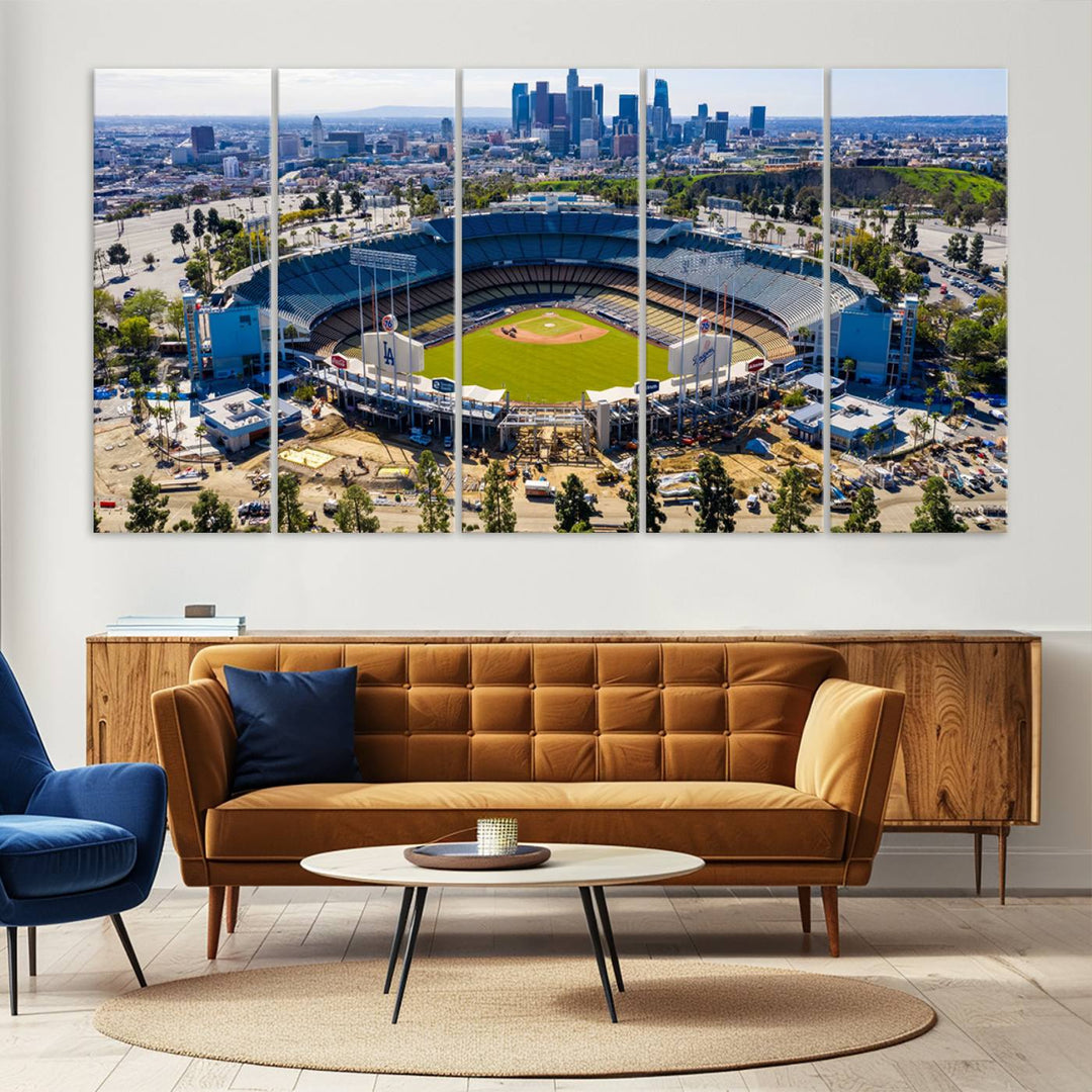 Dodger Stadium Home of the Dodgers Los Angeles Wall Art Canvas Print