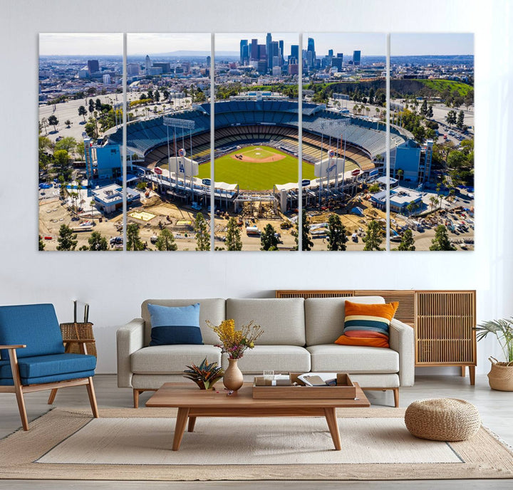 Dodger Stadium Home of the Dodgers Los Angeles Wall Art Canvas Print