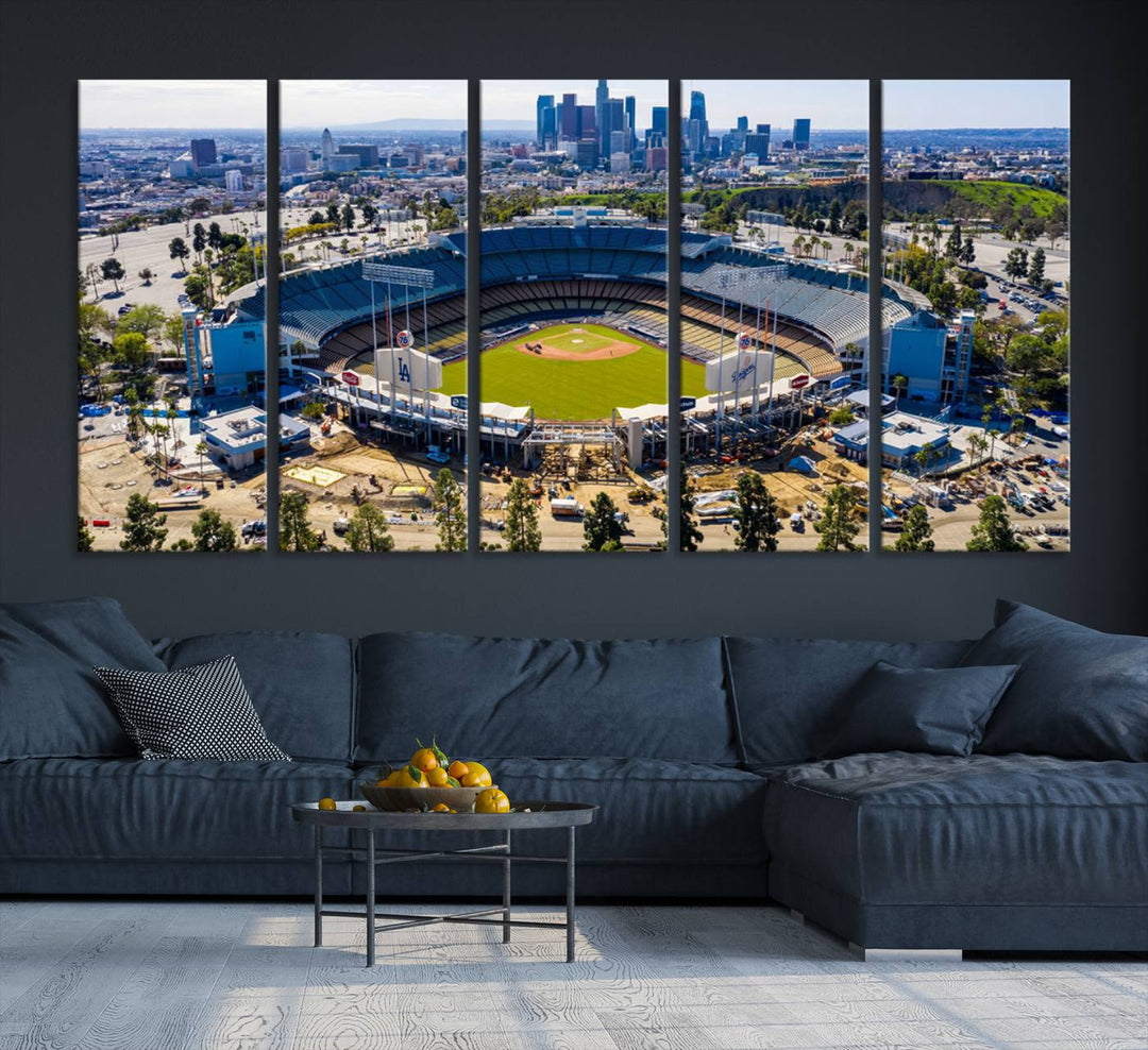 Dodger Stadium Home of the Dodgers Los Angeles Wall Art Canvas Print