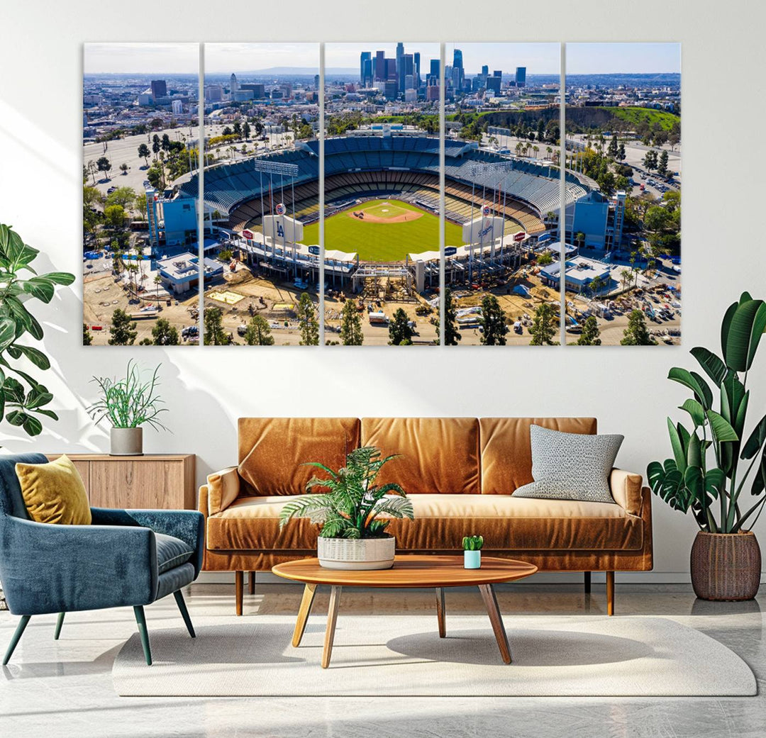 Dodger Stadium Home of the Dodgers Los Angeles Wall Art Canvas Print