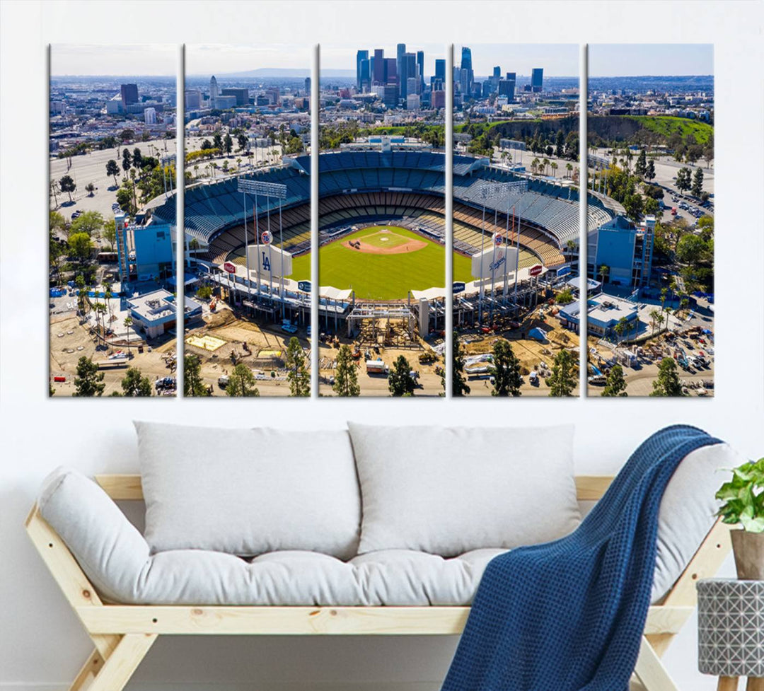 Dodger Stadium Home of the Dodgers Los Angeles Wall Art Canvas Print