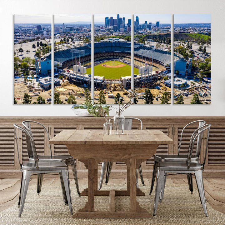 Dodger Stadium Home of the Dodgers Los Angeles Wall Art Canvas Print