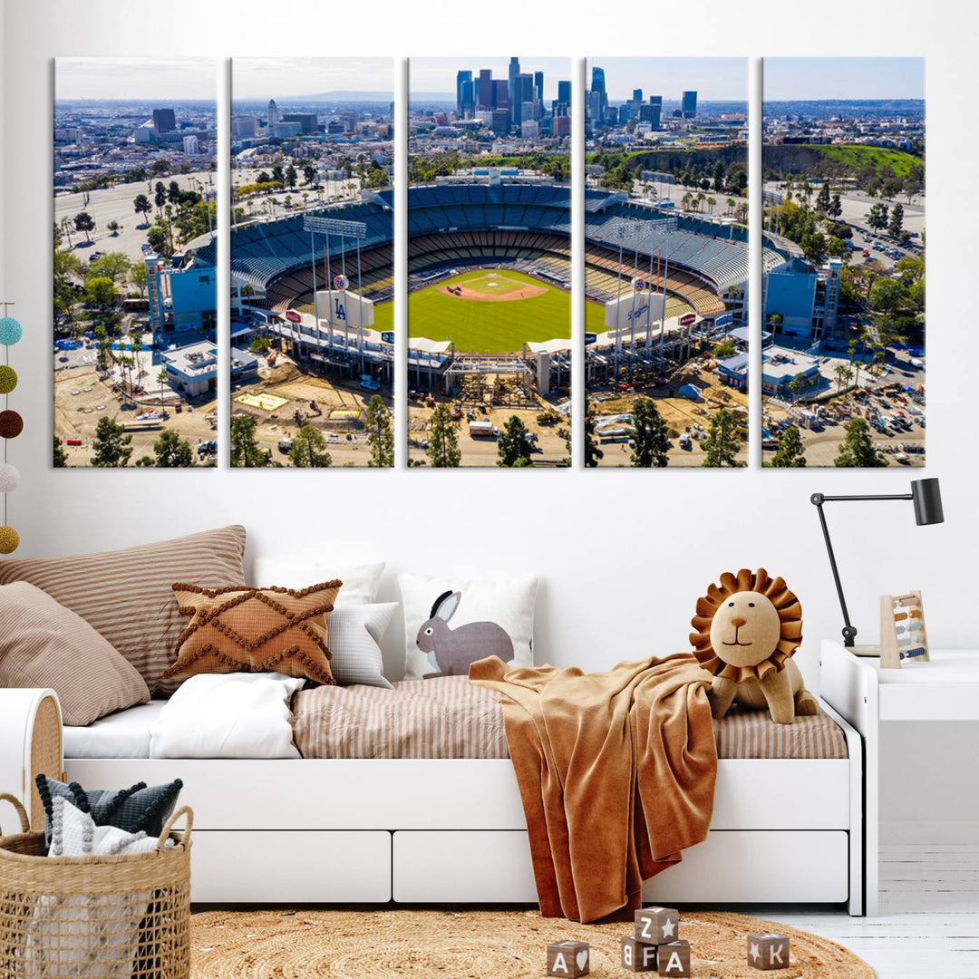 Dodger Stadium Home of the Dodgers Los Angeles Wall Art Canvas Print