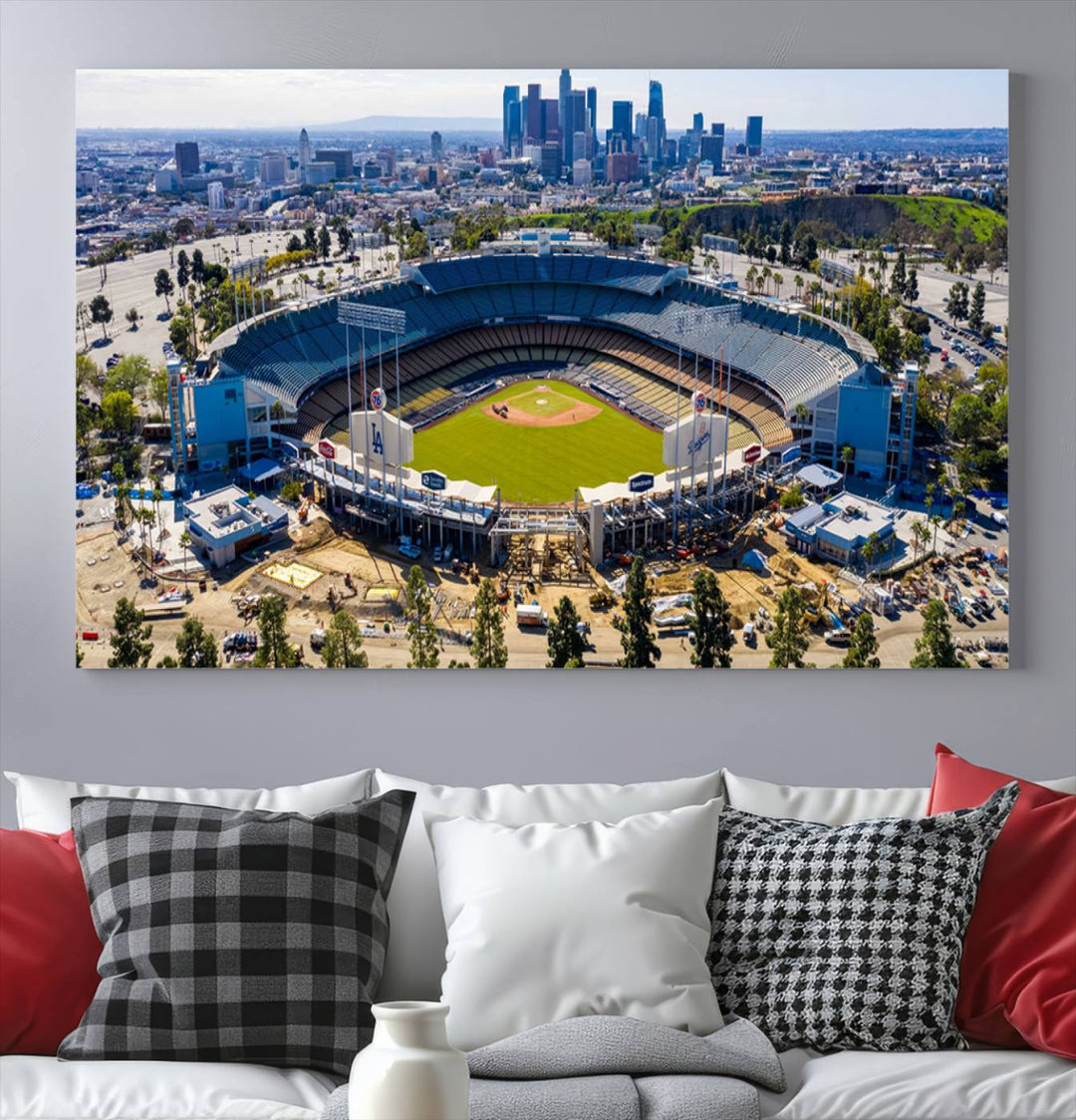 Dodger Stadium Home of the Dodgers Los Angeles Wall Art Canvas Print