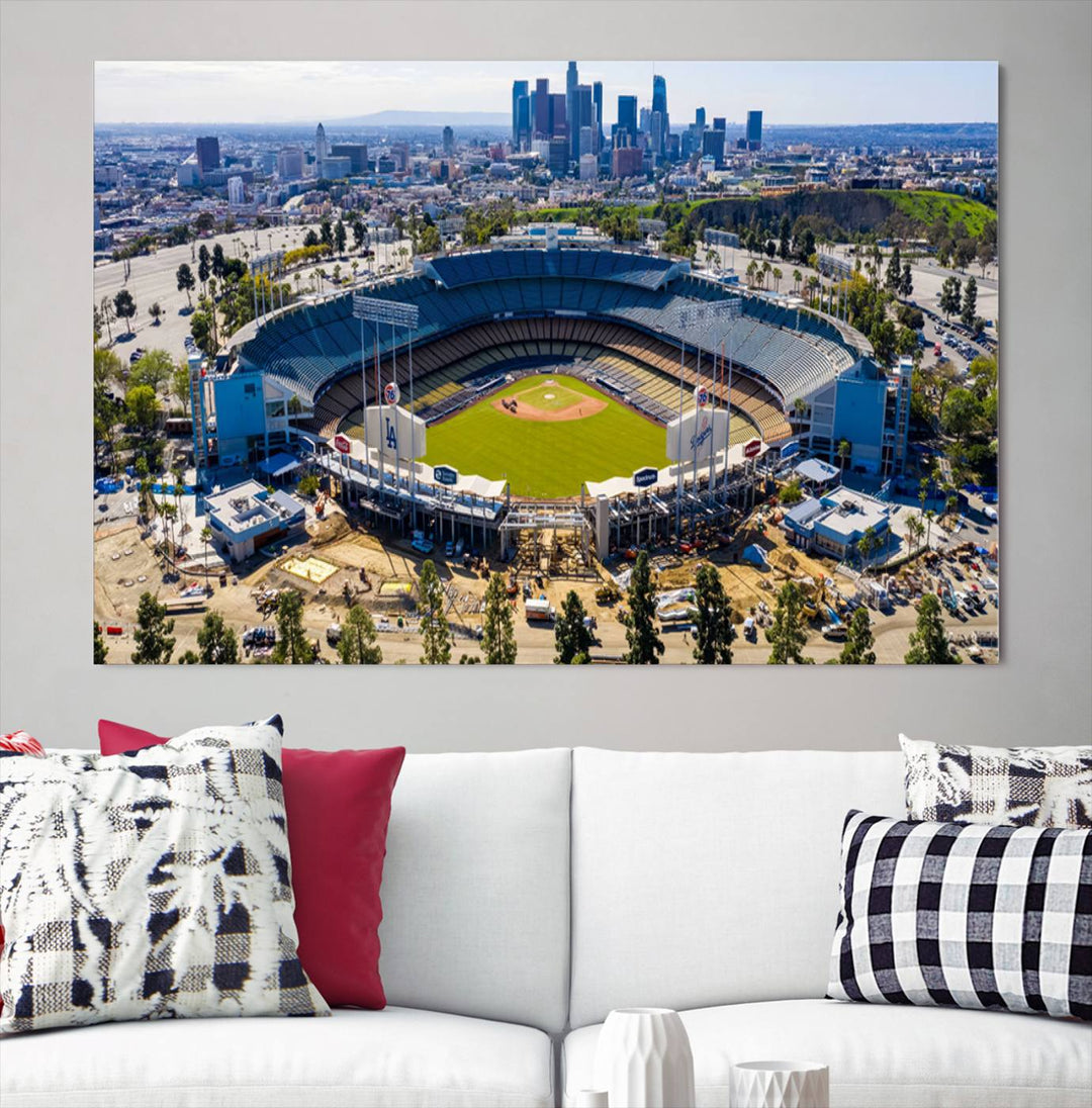 Dodger Stadium Home of the Dodgers Los Angeles Wall Art Canvas Print