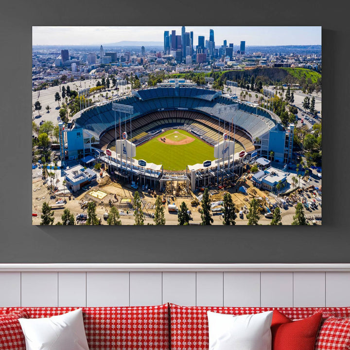 Dodger Stadium Home of the Dodgers Los Angeles Wall Art Canvas Print