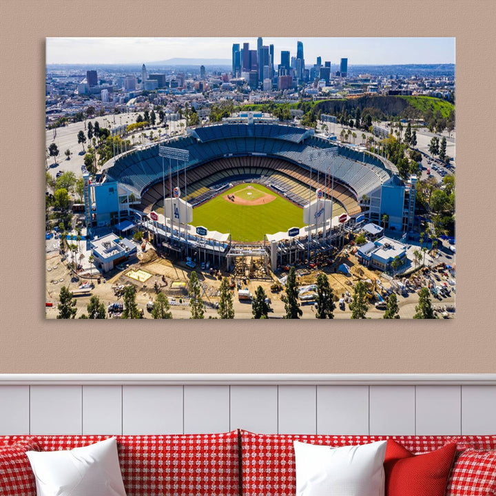 Dodger Stadium Home of the Dodgers Los Angeles Wall Art Canvas Print