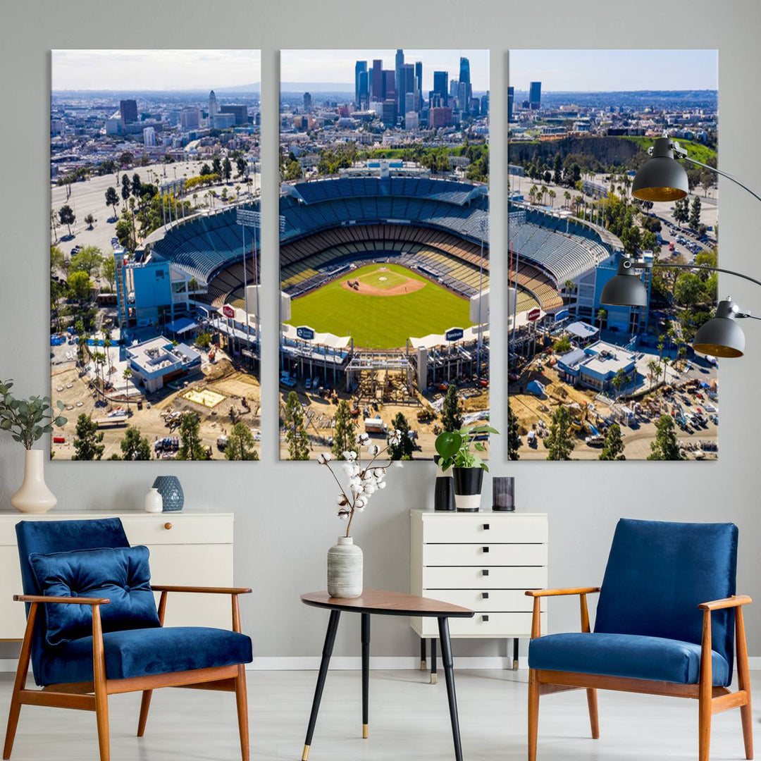 Dodger Stadium Home of the Dodgers Los Angeles Wall Art Canvas Print