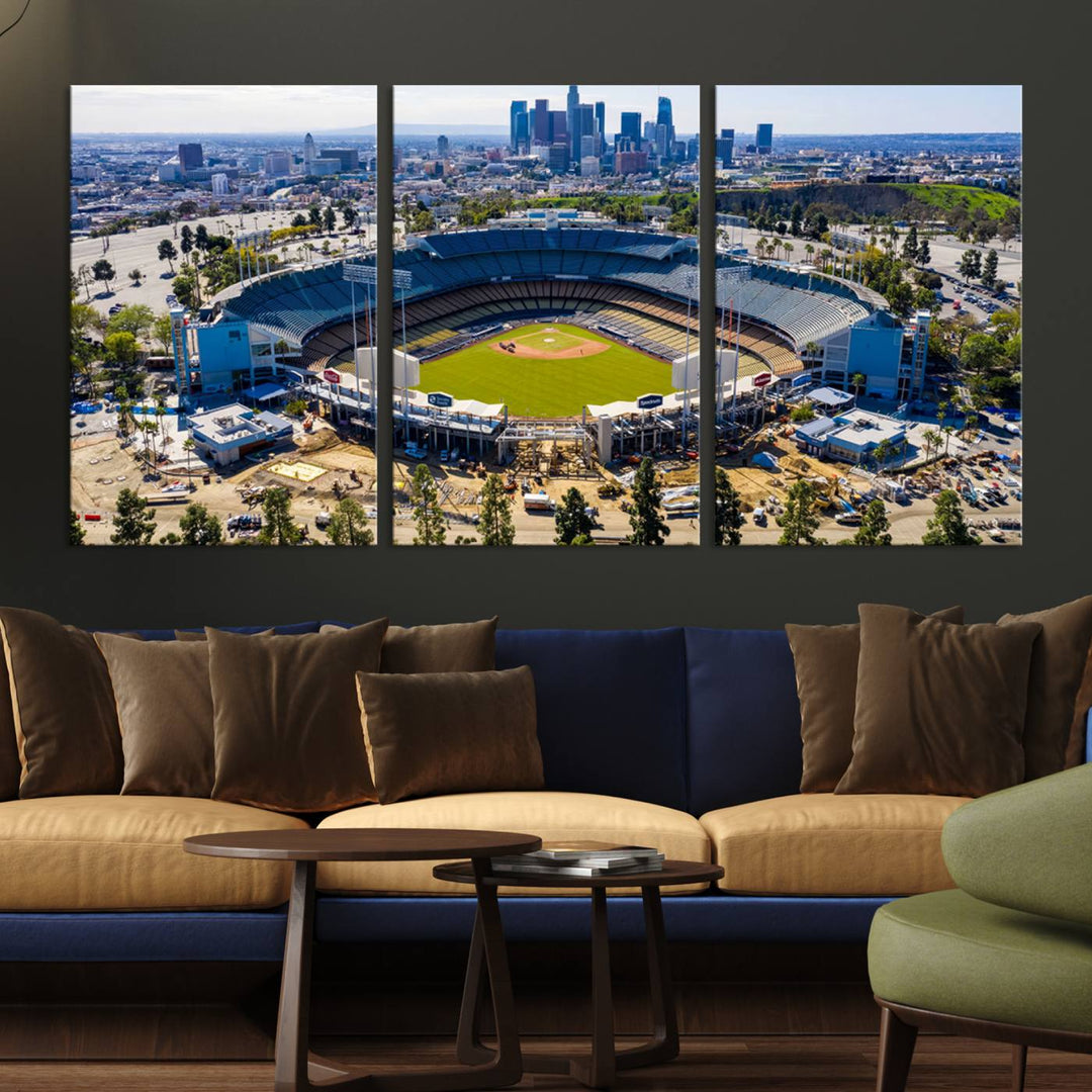 Dodger Stadium Home of the Dodgers Los Angeles Wall Art Canvas Print