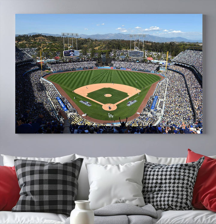 Dodger Stadium Los Angeles Wall Art Canvas Print