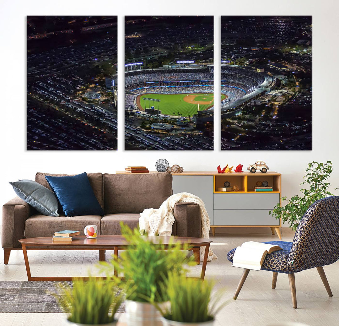 Dodger Stadium Wall Art Canvas Print