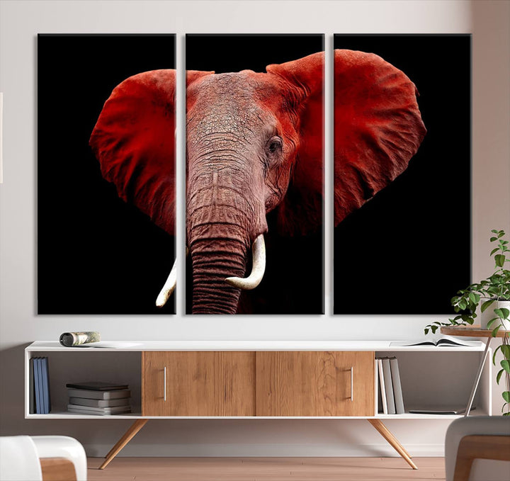 Elephant Portrait Canvas Print, Extra Large Animal Wall Art, Big Elephant Art Wall Decor