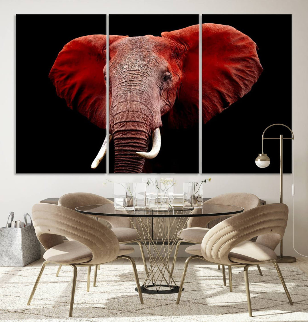 Elephant Portrait Canvas Print, Extra Large Animal Wall Art, Big Elephant Art Wall Decor