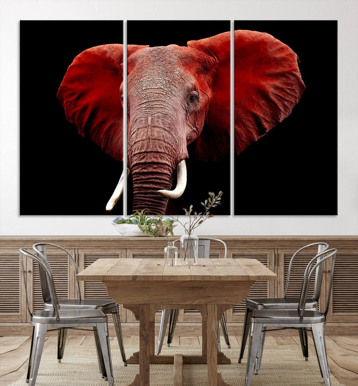 Elephant Portrait Canvas Print, Extra Large Animal Wall Art, Big Elephant Art Wall Decor