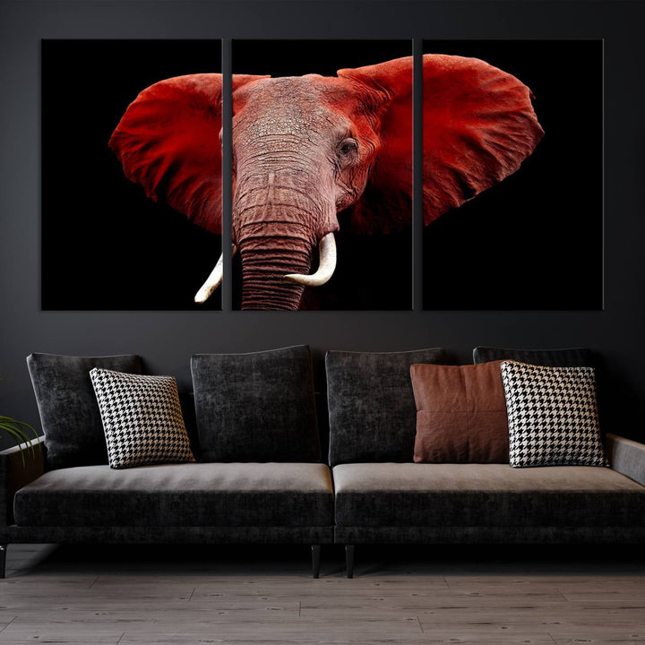 Elephant Portrait Canvas Print, Extra Large Animal Wall Art, Big Elephant Art Wall Decor